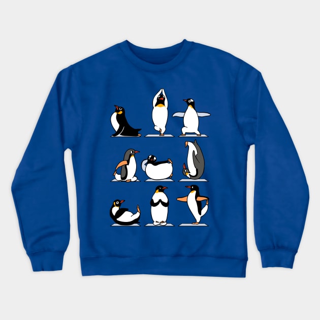 Penguin Yoga Crewneck Sweatshirt by huebucket